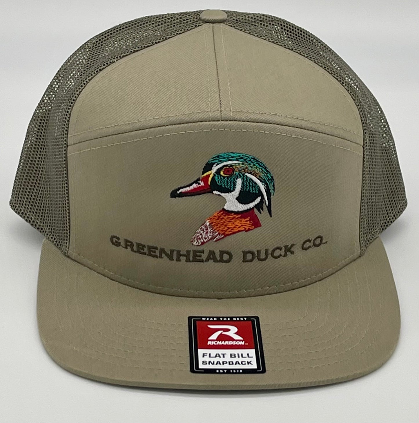 7 Panel Beige Wood Duck Richardson Hat