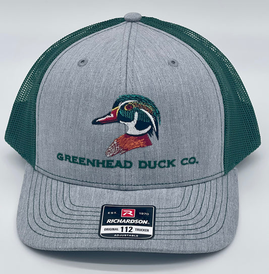 Heather Grey/Green Wood Duck Richardson Hat